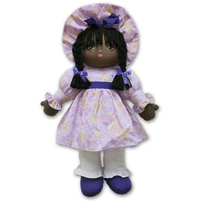 0043605902287 - WELL MADE TOYS 48 AFRICAN AMERICAN SWEETIE MINE RAG DOLL - BLACK HAIR WITH PINK DRESS