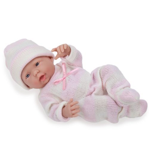 0043657184532 - MINI LA NEWBORN BOUTIQUE - REALISTIC 9.5 ANATOMICALLY CORRECT REAL GIRL BABY DOLL DRESSED IN PINK - ALL VINYL OPEN MOUTH DESIGNED BY BERENGUER