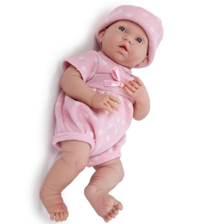 0043657185379 - LA NEWBORN BOUTIQUE - REALISTIC 15 ANATOMICALLY CORRECT REAL GIRL BABY DOLL - ALL VINYL PINK KNIT DESIGNED BY BERENGUER - MADE IN SPAIN