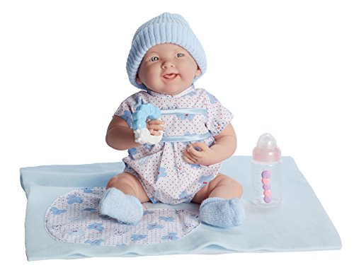 0043657187823 - JC TOYS LA NEWBORN 15.5 SOFT BODY BLUE BOUTIQUE BABY DOLL REALISTIC GIFT SET, MADE IN SPAIN, DESIGNED BY BERENGUER