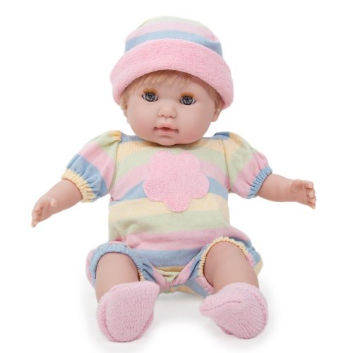 0043657300222 - JC TOYS,  NONIS 15-INCH LOVABLE DOLL IN STRIPES SOFT BODY PLAY DOLL WITH BROWN HAIR AND OPEN CLOSE EYES- PERFECT FOR CHILDREN 2+