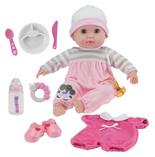 0043657300406 - BERENGUER BOUTIQUE 15 SOFT BODY BABY DOLL - 10 PIECE GIFT SET WITH OPEN/CLOSE EYES- PERFECT FOR CHILDREN 2+