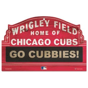 0043662084162 - MLB CHICAGO CUBS 11-BY-17-INCH GO CUBBIES WOOD SIGN