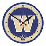 0043662193222 - WINCRAFT WASHINGTON HUSKIES ROUND CLOCK