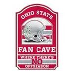 0043662197701 - WINCRAFT OHIO STATE BUCKEYES 17X26 FAN CAVE WOOD SIGN