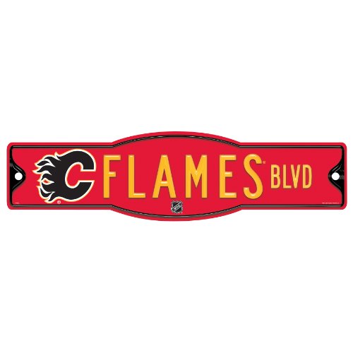 0043662277991 - NHL CALGARY FLAMES SIGN, 4.5 X 17-INCH