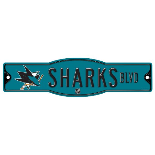 0043662278172 - NHL SAN JOSE SHARKS SIGN, 4.5 X 17-INCH