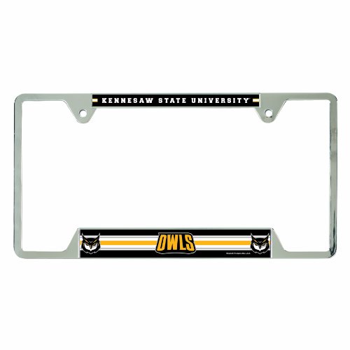 0043662334236 - NCAA KENNESAW STATE OWLS METAL LICENSE PLATE FRAME