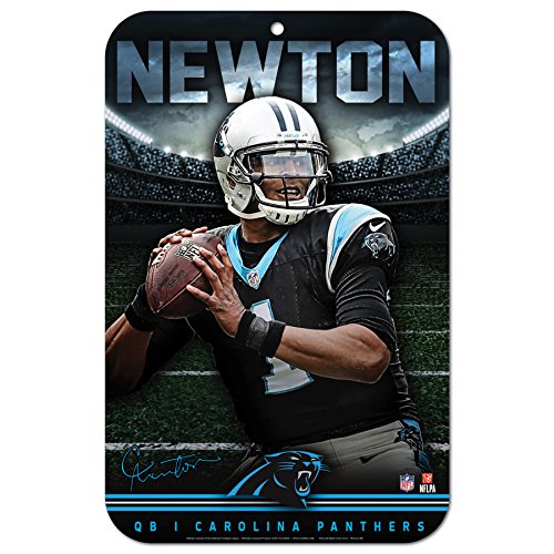 0043662720183 - NFL CAROLINA PANTHERS CAM NEWTON PLASTIC SIGN, 11 X 17-INCH