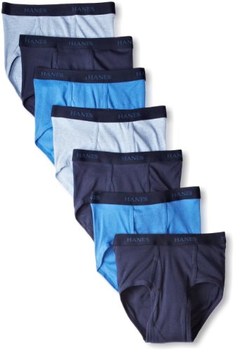 0043935553739 - HANES MEN'S 7 PACK ULTIMATE FULL-CUT PRE-SHRUNK BRIEFS - COLORS MAY VARY, ASSORTED BLUES, X-LARGE