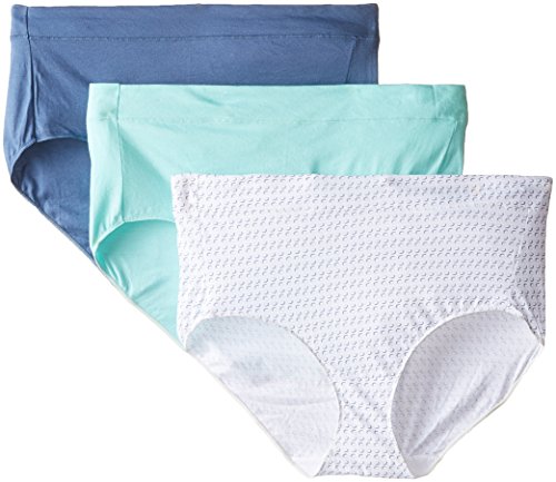 0043935676407 - HANES WOMEN'S CONSTANT COMFORT X-TEMP MODERN BRIEF PANTY, ASSORTED, 9 (PACK OF 3)