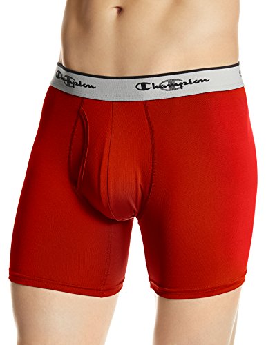 0043935683511 - CHAMPION MEN'S TECH PERFORMANCE BOXER BRIEF, FIRE RED, X-LARGE