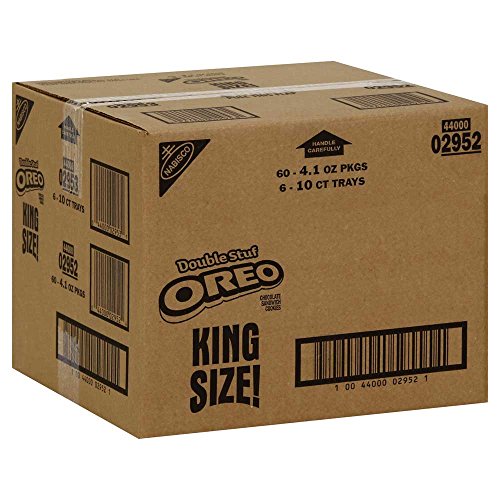 0044000029524 - OREO DOUBLE STUFF CHOCOLATE KING SIZE SANDWICH COOKIE, (10 - 4.1 OZ PACKS EACH) PACK OF 6.