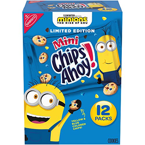0044000064181 - CHIPS AHOY! MINIONS MINI CHIPS AHOY! COOKIES, LIMITED EDITION, 12 SNACK PACKS (1 OZ.), CHOCOLATE CHIP,