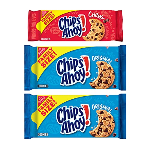 0044000066468 - CHIPS AHOY! ORIGINAL CHOCOLATE CHIP COOKIES & CHEWY COOKIES VARIETY PACK, FAMILY SIZE, 3 PACKS