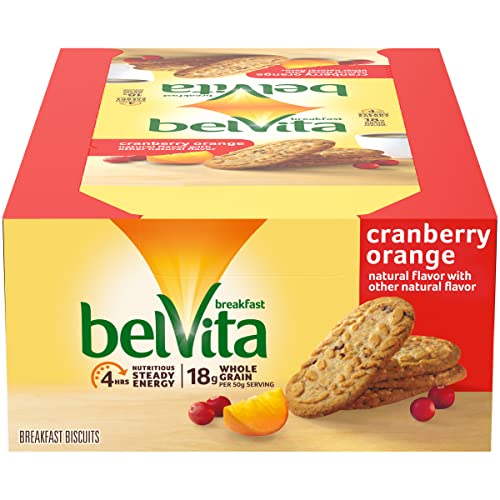 0044000069551 - BELVITA CRANBERRY ORANGE BREAKFAST BISCUITS, 1 TRAY BOX WITH 8 PACKS (4 BISCUITS PER PACK)