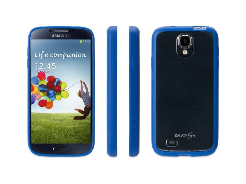 0044113297391 - GRIFFIN REVEAL CLEAR CASE WITH BLUE TRIM FOR SAMSUNG GALAXY S4 - ULTRA-THIN HARD-SHELL CASE