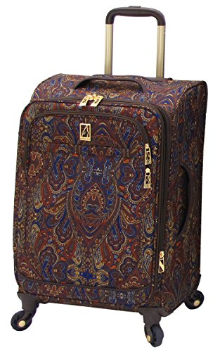 0044142738520 - LONDON FOG SOHO 21 INCH EXPANDABLE SPINNER CARRY-ON, BROWN PAISLEY, ONE SIZE