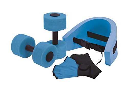 0044194473066 - AQUA FITNESS EXERCISE SET - 6 PIECE WATER EXERCISE AEROBIC BELT, BARBELLS AND WORKOUT ROUTINE