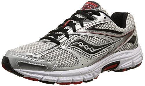 0044212574850 - SAUCONY MEN'S COHESION 8 RUNNING SHOE, GREY/BLACK/RED,10.5 M US