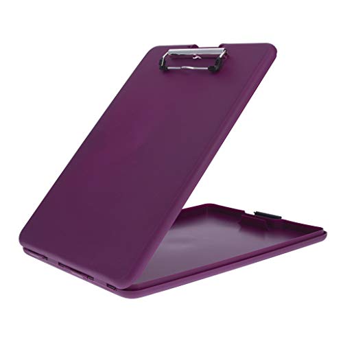 0044357702064 - SAUNDERS PLUM SLIMMATE PLASTIC STORAGE CLIPBOARD WITH LOW PROFILE CLIP - PORTABLE MOBILE ORGANIZER FOR HOME, OFFICE, AND BUSINESS USE