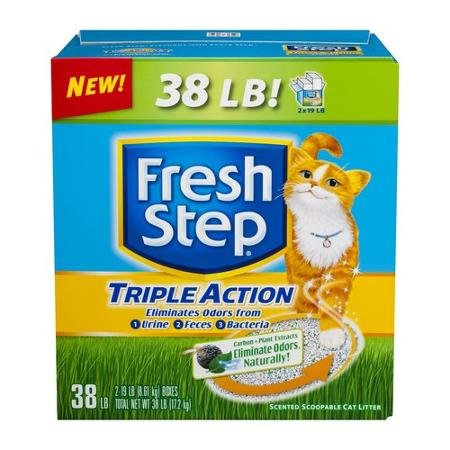 0044600310299 - FRESH STEP CAT LITTER TRIPLE ACTION ODOR CONTROL SCOOPABLE, SCENTED - 38 LB