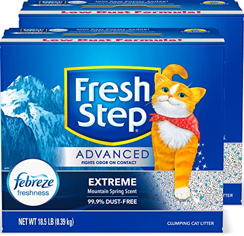 0044600324029 - FRESH STEP CLUMPING CAT LITTER, ADVANCED, EXTREME MOUNTAIN SPRING ODOR CONTROL, EXTRA LARGE, 37 POUNDS TOTAL (2 PACK OF 18.5LB BOXES)