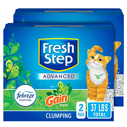 0044600325620 - FRESH STEP ADVANCED CAT LITTER, CLUMPING CAT LITTER, 99.9% DUST-FREE, GAIN SCENT, 37 LBS TOTAL ( 2 PACK OF 18.5 LB BOXES)