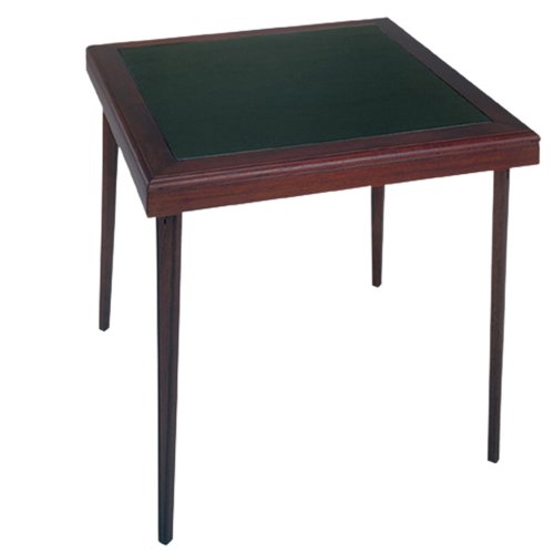 0044681345951 - COSCO SQUARE FOLDING WOOD TABLE WITH VINYL INSET