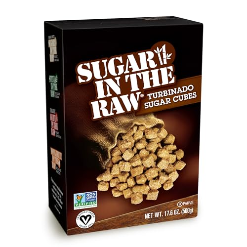 0044800003458 - SUGAR IN THE RAW GRANULATED TURBINADO CANE SUGAR CUBES, NO ADDED FLAVORS OR ERYTHRITOL, PURE NATURAL SWEETENER, HOT & COLD DRINKS, COFFEE, VEGAN, GLUTEN-FREE, NON-GMO,PACK OF 1