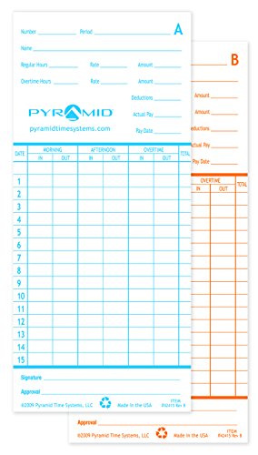 0044942796041 - PYRAMID 42415MB 1,000 COUNT GENUINE TIME CARDS FOR 2600 AND 2650 TIME CLOCKS - ENGLISH TIME CLOCK