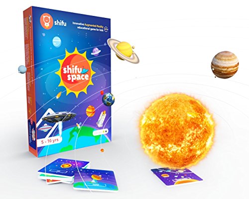 4501517098239 - SHIFU SPACE - 60 SPACE OBJECTS IN 4D - AUGMENTED REALITY EDUCATIONAL GAME (GIFT FOR KIDS - BOYS & GIRLS AGE 5-10 YEARS - FUN & STEM LEARNING) - SOLAR SYSTEM, SATELLITES, MISSIONS & KEY PEOPLE