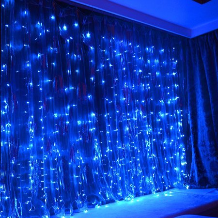 0045079538245 - TORCHSTAR 9.8FT X 9.8FT LED CURTAIN LIGHTS, STARRY CHRISTMAS STRING LIGHT, INDOOR/OUTDOOR DECORATION FOR FESTIVAL, WEDDING, PARTY, LIVING ROOM, BEDROOM, BLUE