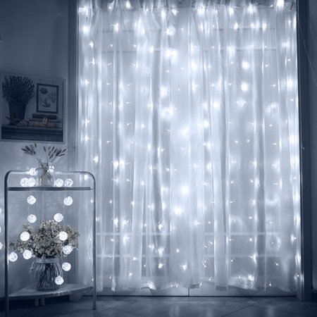 0045079549890 - TORCHSTAR 9.8FT X 9.8FT LED STARRY CHRISTMAS STRING LIGHTS, DREAM STYLE CURTAIN LIGHTS FOR WEDDING, BEDROOM, DAYLIGHT
