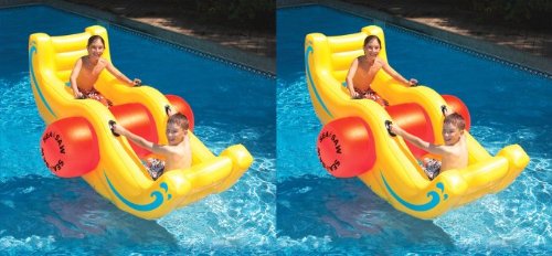 4534534534534 - 2) SWIMLINE 9058 SWIMMING POOL INFLATABLE SEA-SAW ROCKER SEE-SAW FLOAT LOUNGES