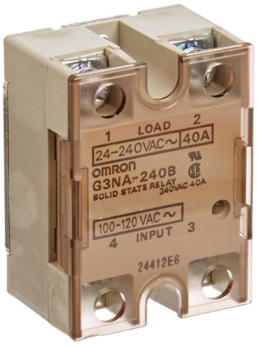 4536854920479 - OMRON G3NA-240B AC100-120 SOLID STATE RELAY, ZERO CROSS FUNCTION, YELLOW INDICATOR, PHOTOCOUPLER ISOLATION, 40 A RATED LOAD CURRENT, 24 TO 240 VAC RATED LOAD VOLTAGE, 100 TO 120 VAC INPUT VOLTAGE