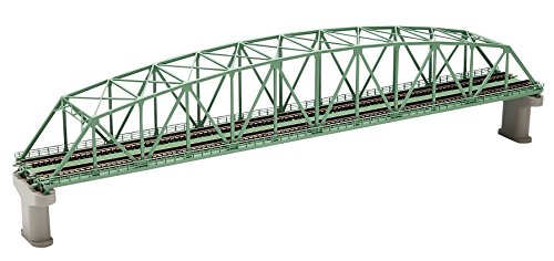 4543736032229 - TOMIX FINE TRACK DOUBLE TRACK CURVED-CHORD TRUSS BRIDGE SET (F) (WITH 2 CONCRETE PIERS/GREEN) N GAGE (TOMY TECH PLARAIL MODEL TRAIN) BY TAKARA TOMY