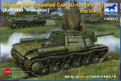 4544032695729 - BNC35113 1:35 BRONCO RUSSIAN SU-152 (KV-14) APRIL 1943 PRODUCTION MODEL KIT