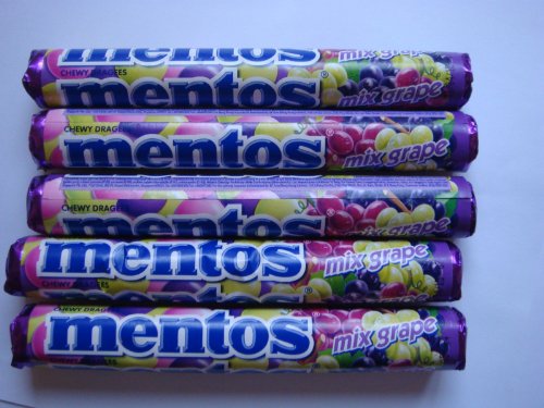 4548076467847 - MENTOS MIX GRAPE CANDY SNACKS SWEETS SOFT KIDS LADIES 5 PACKS