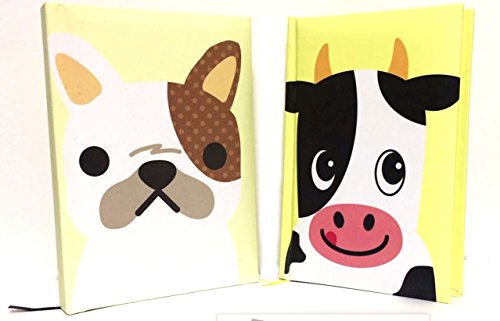 4549131339819 - FUN DOG AND COW NOTEBOOK JOURNAL DIARY 5 3/8 X 3 7/8 RULED 100 PAGES YELLOW