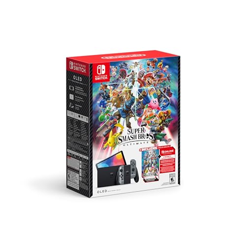 0045496884482 - NINTENDO SWITCH™ - OLED MODEL: SUPER SMASH BROS.™ ULTIMATE BUNDLE (FULL GAME DOWNLOAD + 3 MO SWITCH ONLINE MEMBERSHIP INCLUDED)
