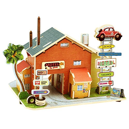 4549834242102 - SKYLECOEL CHILDREN 3D WOODEN PUZZLE DIY ASSEMBLY HOUSE EDUCATIONAL TOY