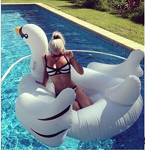 4549834259827 - SKYLECOEL SUMMER SWIMMING POOL PONY-SIZE SWAN RIDEABLE INFLATABLE FLOAT TOY RAFT