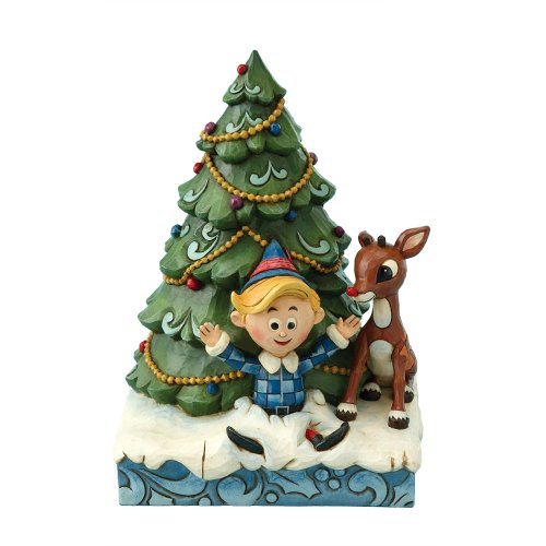 0045544214971 - RUDOLPH THE RED NOSED REINDEER RUDOLPH SITTING WITH HERMEY IN THE SNOW FIGURINE 7-1/2-INCH