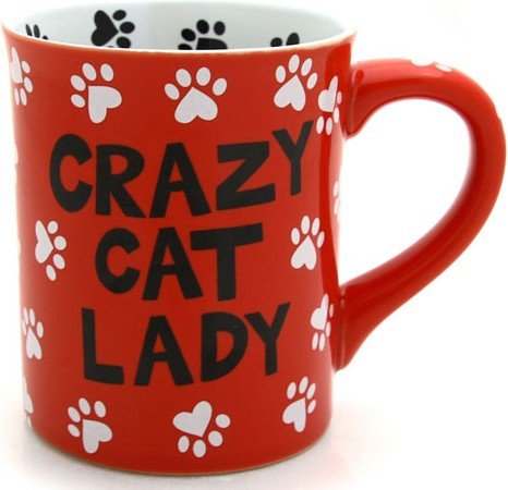 0045544246811 - OUR NAME IS MUD BY LORRIE VEASEY CRAZY CAT LADY MUG, 4-1/2-INCH