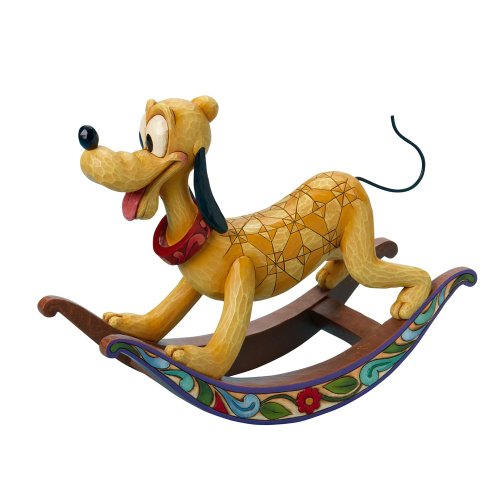 0045544276450 - DISNEY TRADITIONS DESIGNED BY JIM SHORE FOR ENESCO ROCKING HORSE PLUTO FIGURINE 9 IN