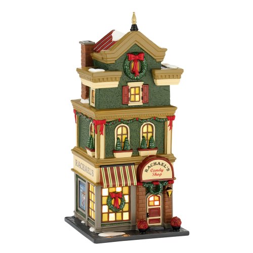 0045544423106 - DEPARTMENT 56 CHRISTMAS IN THE CITY VILLAGE RACHAEL'S CANDY SHOP LIT HOUSE, 9.25-INCH