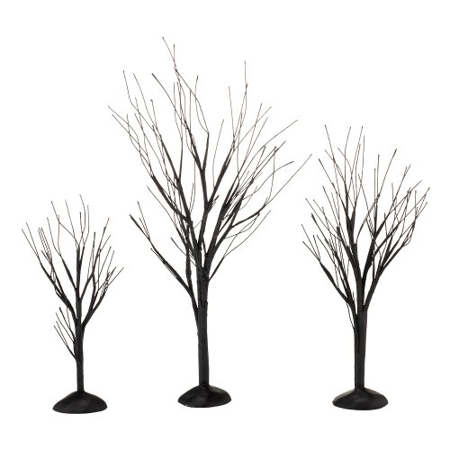 0045544564045 - DEPARTMENT 56 HALLOWEEN SEASONAL DECOR ACCESSORIES FOR VILLAGE COLLECTIONS, BLACK BARE BRANCH TREES, 1.77-INCH