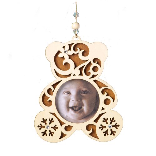 0045544568838 - ENESCO FLOURISH BABY'S 1ST CHRISTMAS PICTURE FRAME ORNAMENT, 4-INCH