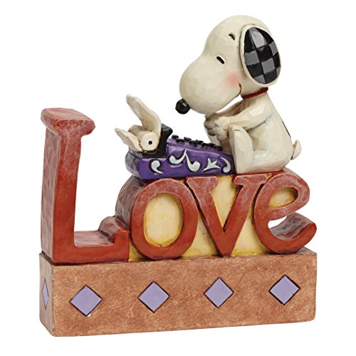 0045544698535 - JIM SHORE PEANUTS COLLECTION LOVE WORD PLAQUE WITH SNOOPY FIGURINE